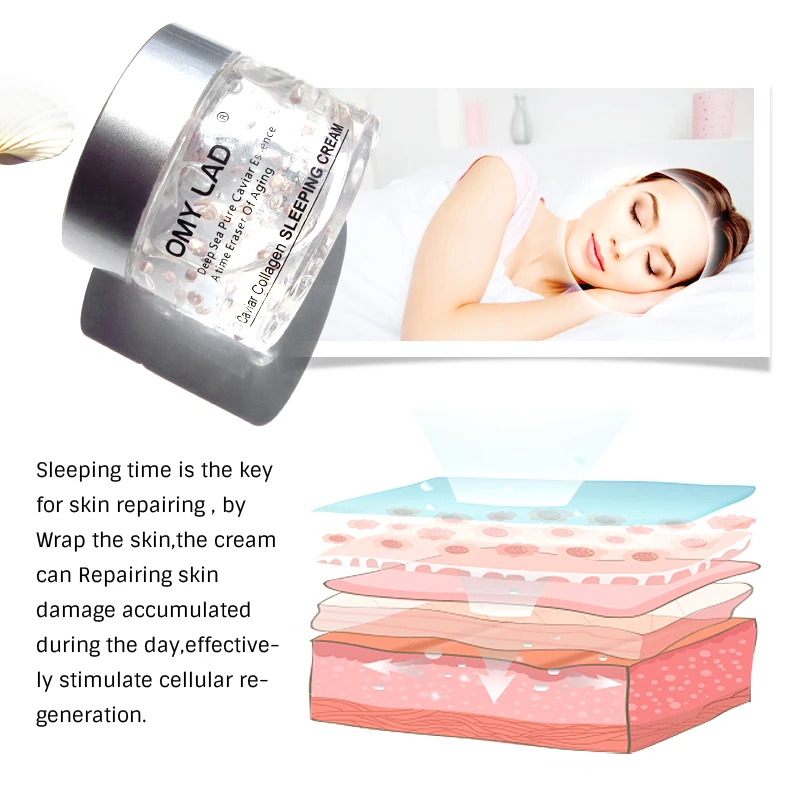 

Omy lady 50g collagen face cream whitening moisturizing sleeping night cream to anti-wrinkle anti-aging brighten skin