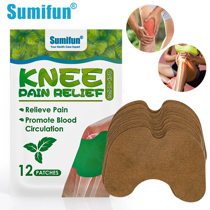 

12Pcs/bag Natural Herbal Knee Joint Pain Medical Plaster Treat Rheumatoid Arthritis Sticker Body Care Sumifun Knee Heated Patch