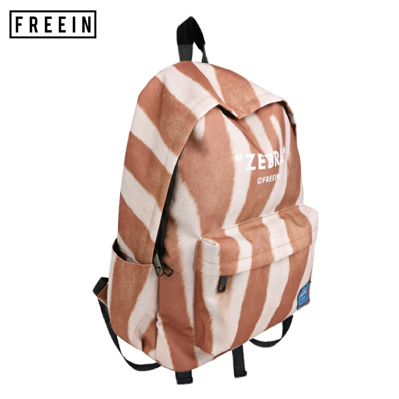 

FREEIN Fashion Trend Zebra Print Style Women Backpack Men Unisex Youth Bts School Outdoor Sports Waterproof Oxford Summer New