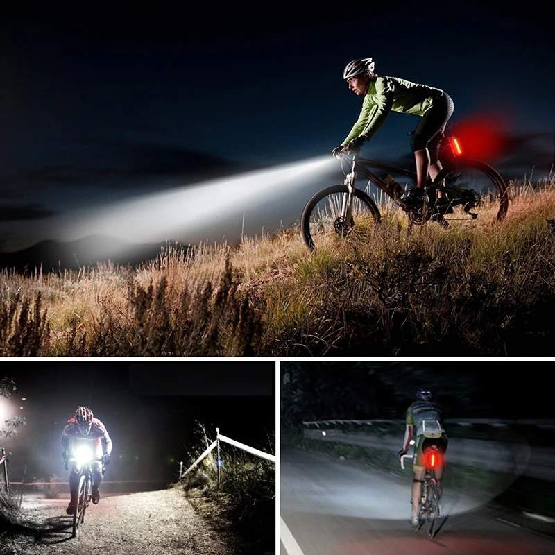 

Quality USB Rechargeable LED Bicycle Bright Bike Front Headlight and Rear Tail Light Set Super Bright Front And Rear Flashlight