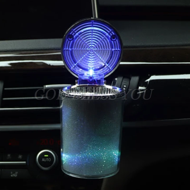 

Creative LED Luminous Color Light Ashtray with Lid Simple Design Decorative Ash Tray Cigarette Holder Tobacco Smoking