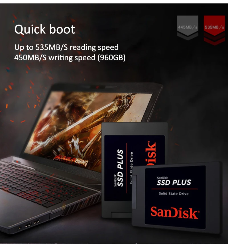 Sandisk Внутренний твердотельный Накопитель SSD 120GB 240GB 480GB SATA III Plus HDD жесткий диск для ноутбука