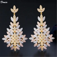 donia jewelry europe and the middle east fashion copper inlaid aaa zircon earrings tri color electroplating process ear jewelry