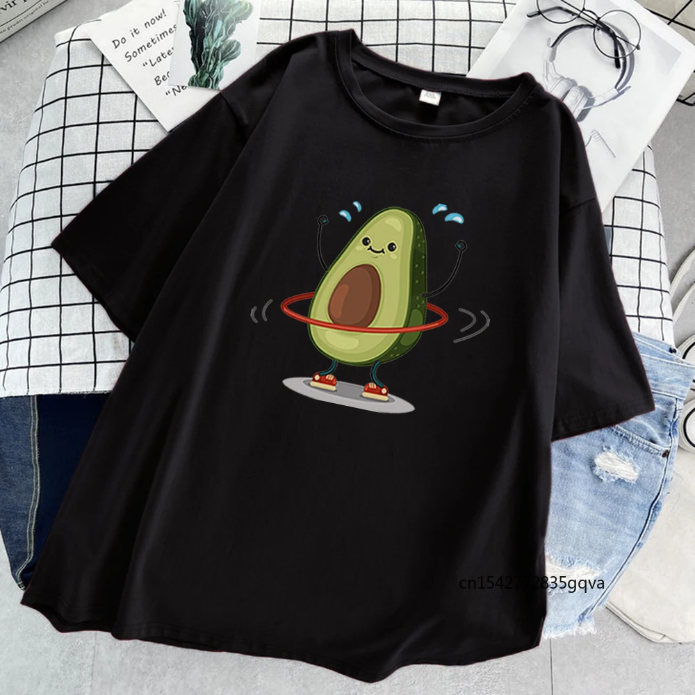 

Sported Avocado Kawaii Prints Womens Tee Shirt Summer 2021 Hot Sale T-Shirt Harajuku Loose Tshirt Street INS Fashion Women Tees