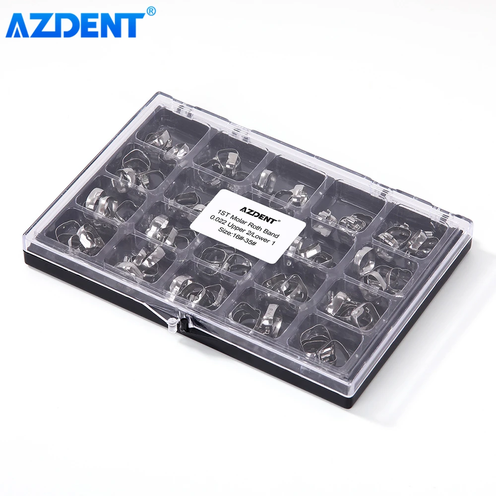 20 наборов в коробке зубные ортодонтические полосы AZDENT с букальной трубкой 16 #-35 #