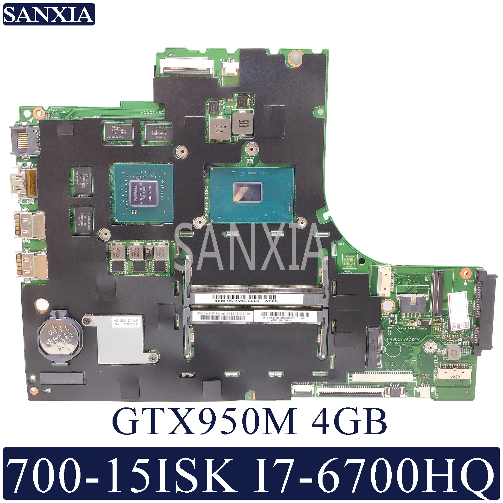 Kefu 15221-1M Ноутбук Материнская плата для Lenovo Ideapad 700-15ISK оригинальная материнская плата I7-6700HQ GTX950M-4GB