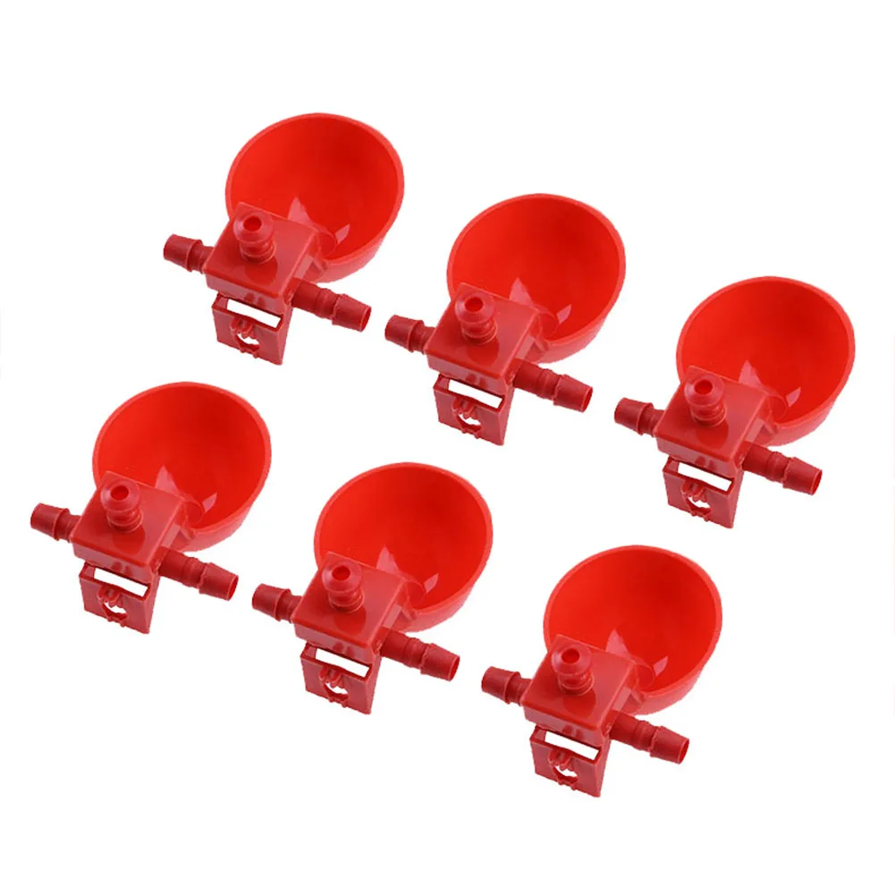 6pcs 10 шт./компл. Автоматическая клетка для птицы корма птицы питьевой воды чашки для кур, домашней птицы чашка-поилка Птичьи кормушки оборудование для животноводства фидер - Цвет: 6pcs