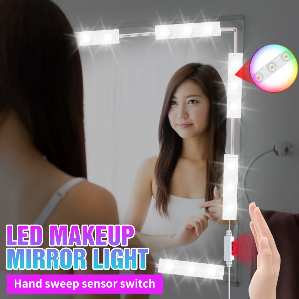 

5V LED Makeup Mirror Lamp Bulb USB LED Hollywood Makeup Vanity Light Wall Lamp 2 6 10 14pcs LED Dimmable Dressing Table Lighting