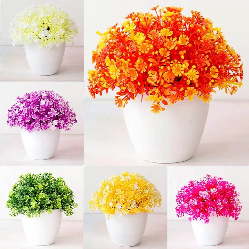 

Fake Artificial Pot Plant Bonsai Potted Simulation Home Office Table Decoration Bathroom Accessories Plante Artificielle