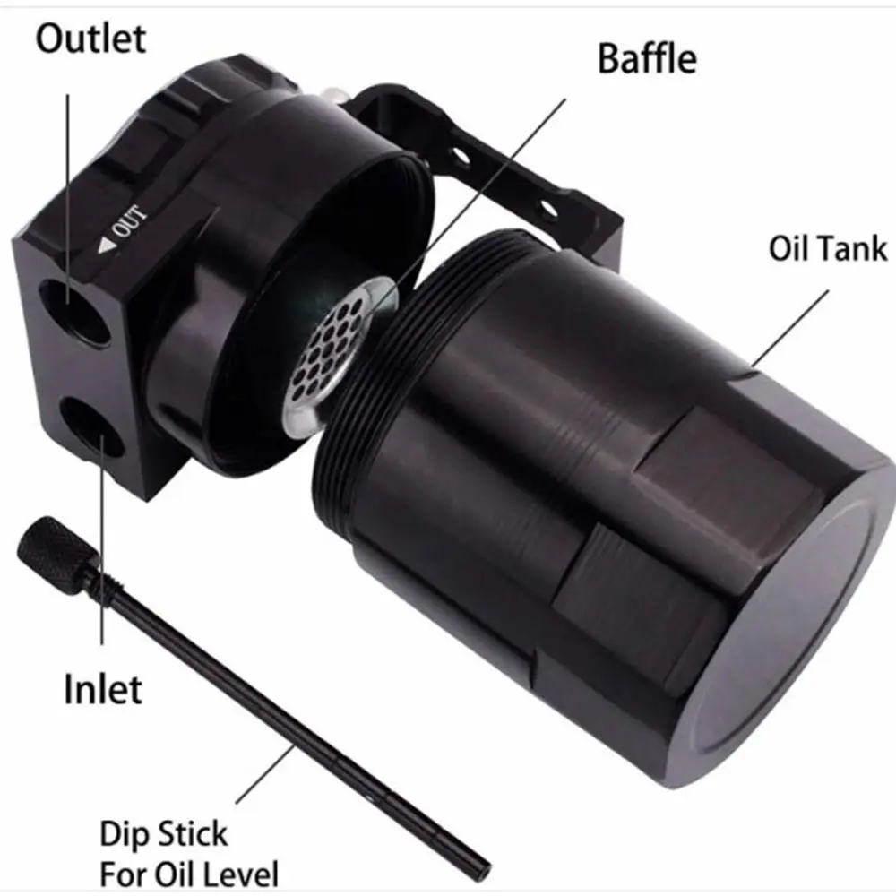 Универсальный автомобильный масляный бак 300 мл с отверстиями из алюминия