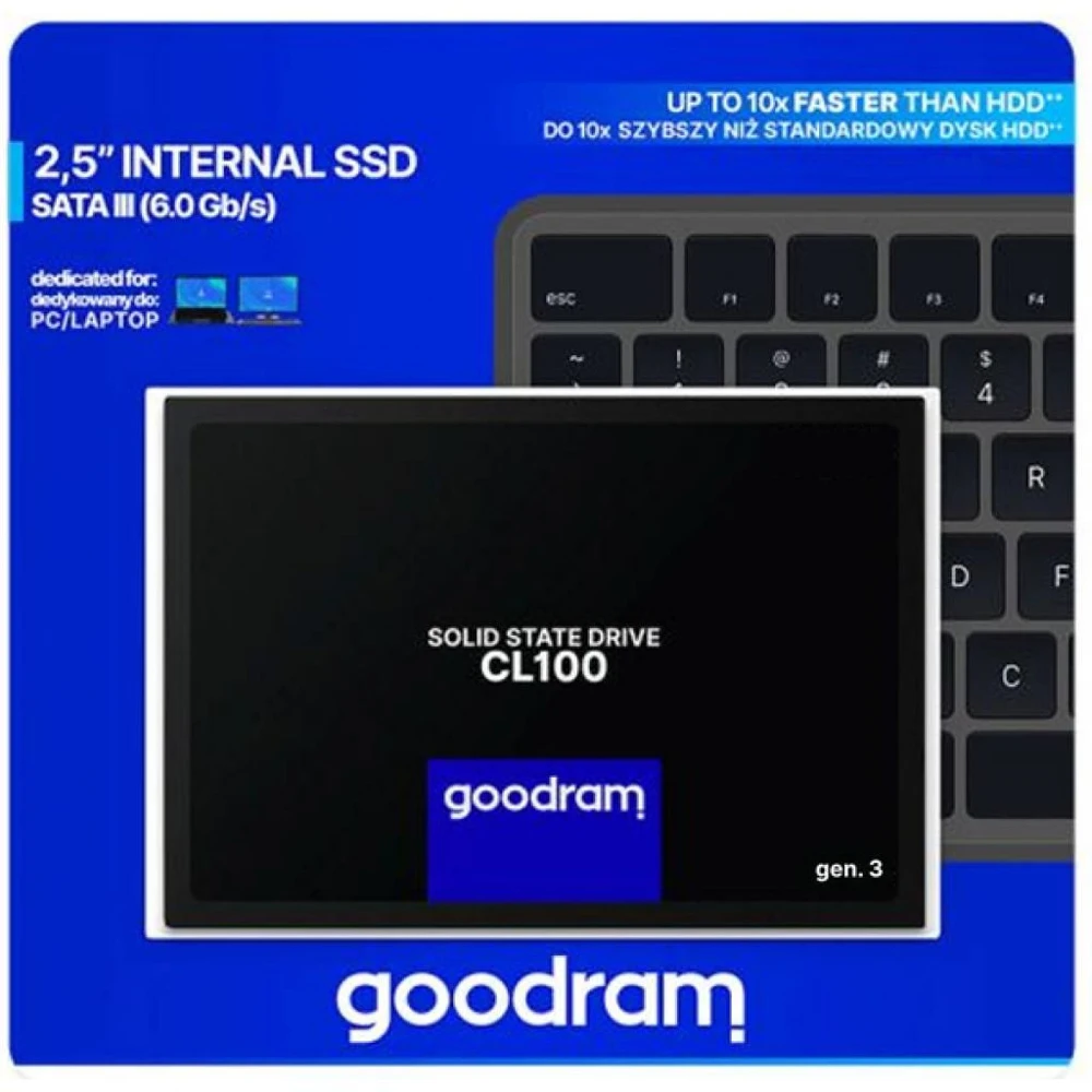 Твердотельный накопитель Goodram CL100 gen.3 SSDPR 480 G3 SSD 2.5&quot 480Gb SATA III чтение: 540 Мб/с запись: