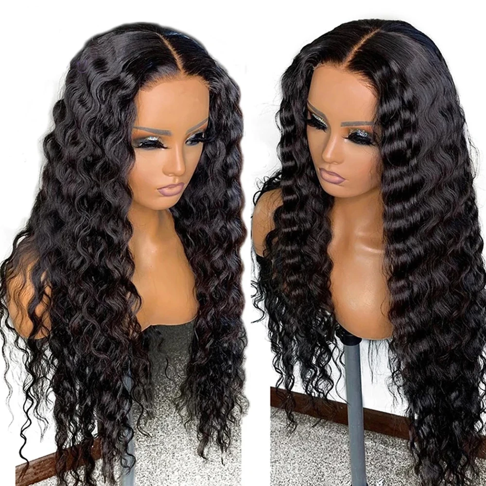 

Deep Wave Lace frontal Human Hair Wig ali expres 180 density lace front wigs for women human hair perruque bresillienne