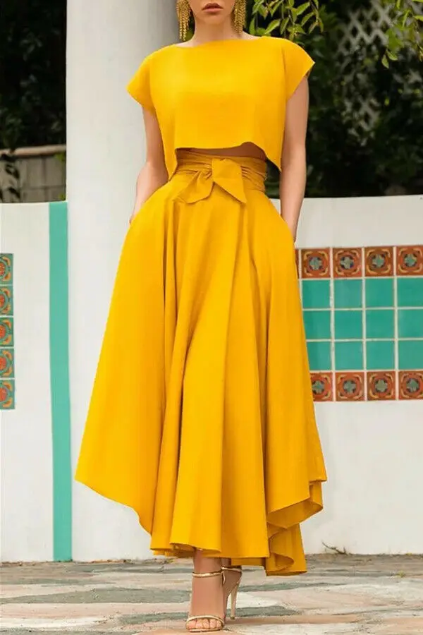 

Hot Fashion Women's Vintage High Waist Skirts Ladies Maxi Solid Bandage Pleated Long Skirts Cocktail Party Summer A Line Skirts