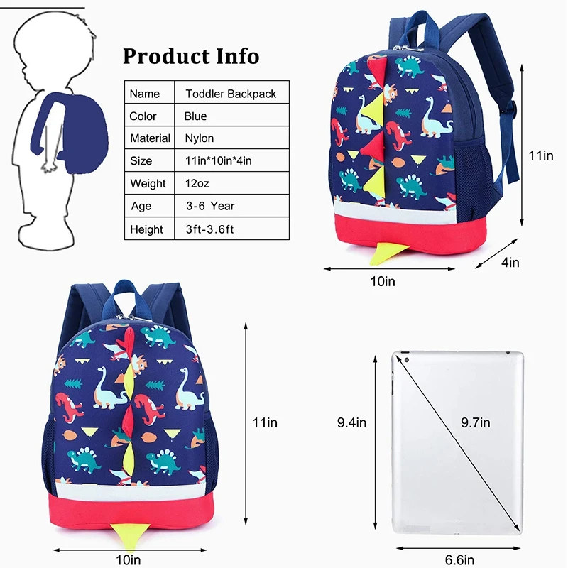 Рюкзак для детей ясельного возраста рюкзак мальчиков дошкольного с ремнем синий