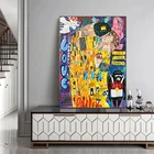 Современный классический художник Густав Климт поцелуй абстрактная масляная живопись на холсте Печать постер искусство настенные картины для гостиной