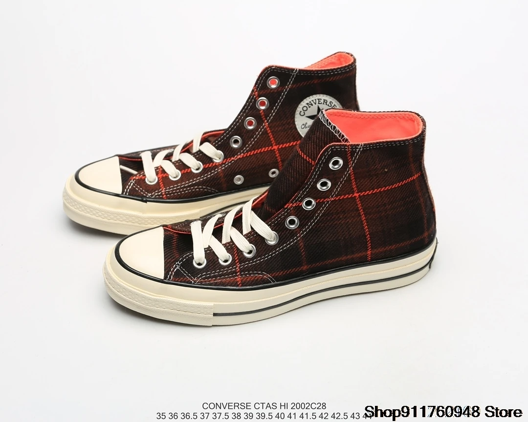 Кеды Converse в шотландскую клетку для мужчин и женщин, высокие кроссовки,  все звезды, холщовые беговые кроссовки, 70s, 1970s - купить по выгодной  цене | AliExpress