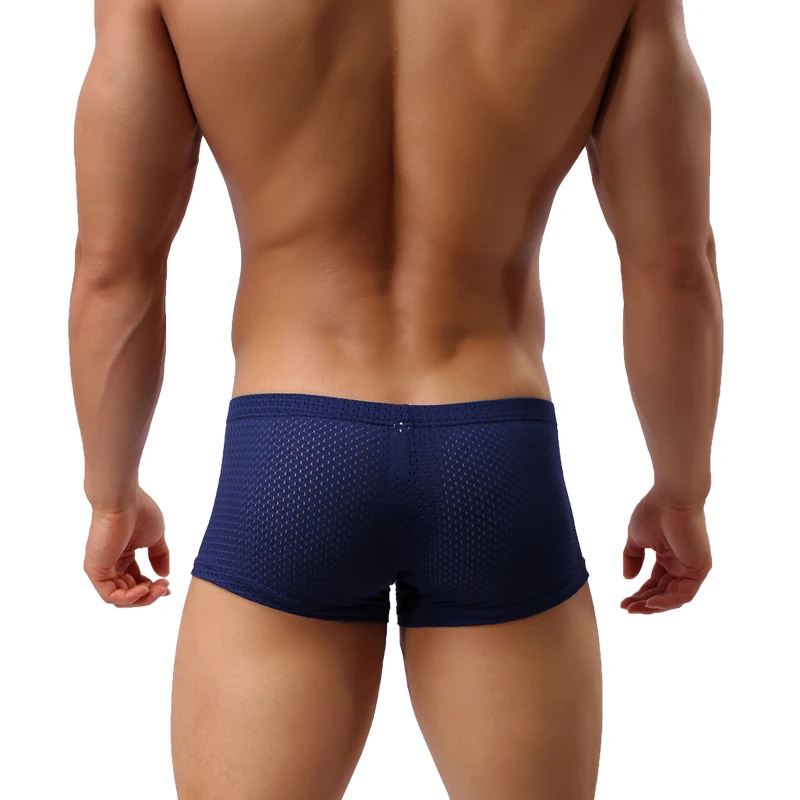 4 шт./лот мужские трусы-боксеры с дышащей сеткой шелковое нижнее белье низкой