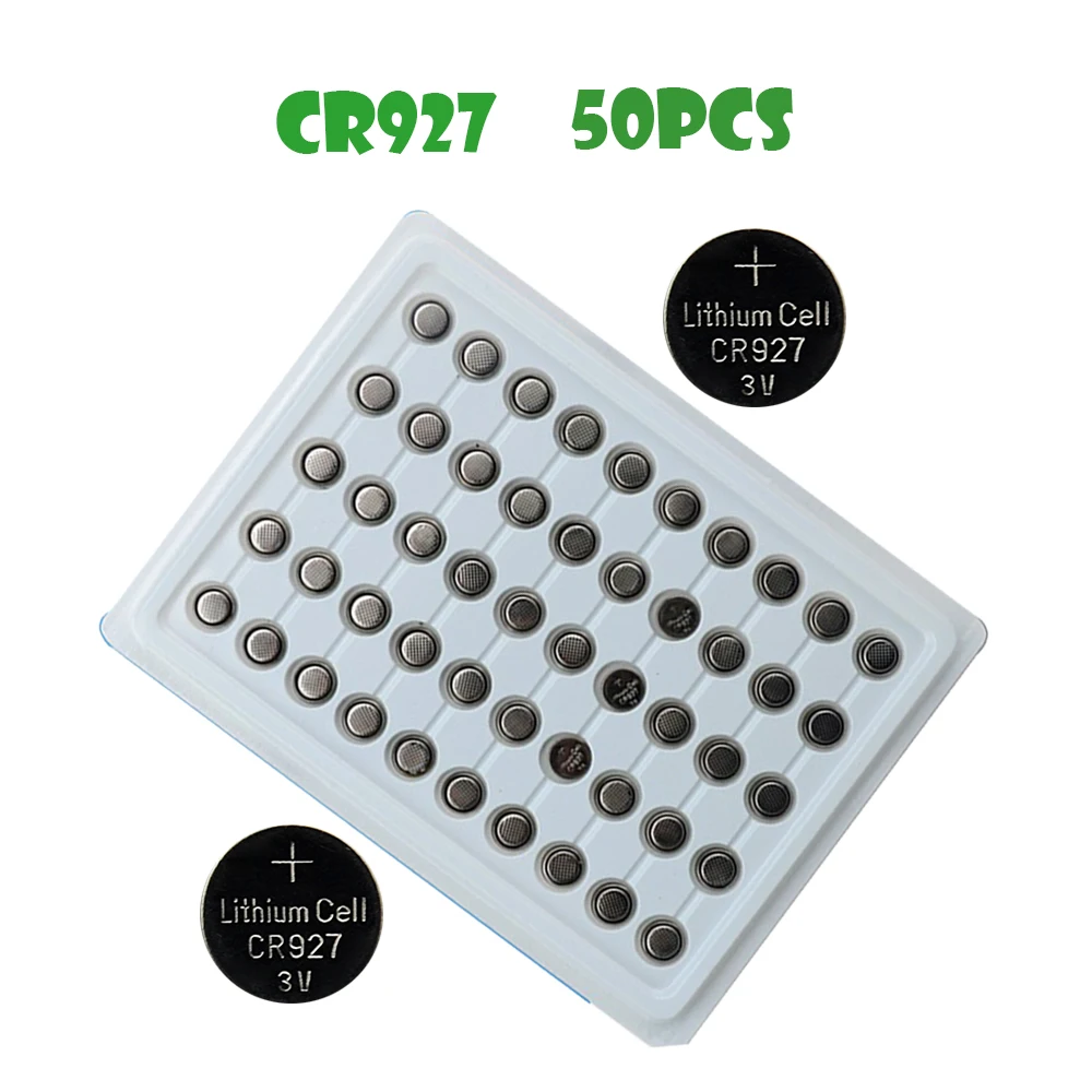 

50pcs CR927 30mAh Battery DL927 927 CR927-1W BR927 ECR927 5011LC LM927 KCR927 3V Lithium Li-Ion Button Coin Cells Batteries