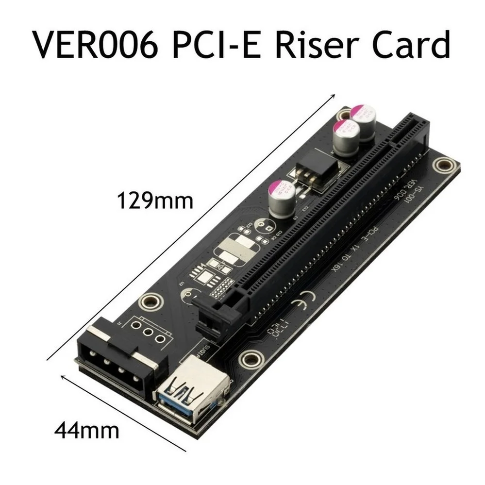 PzzPss VER006 PCI-E 1X до 16X Экспресс райзеры карта PcIe удлинитель адаптер SATA к 4-контактному