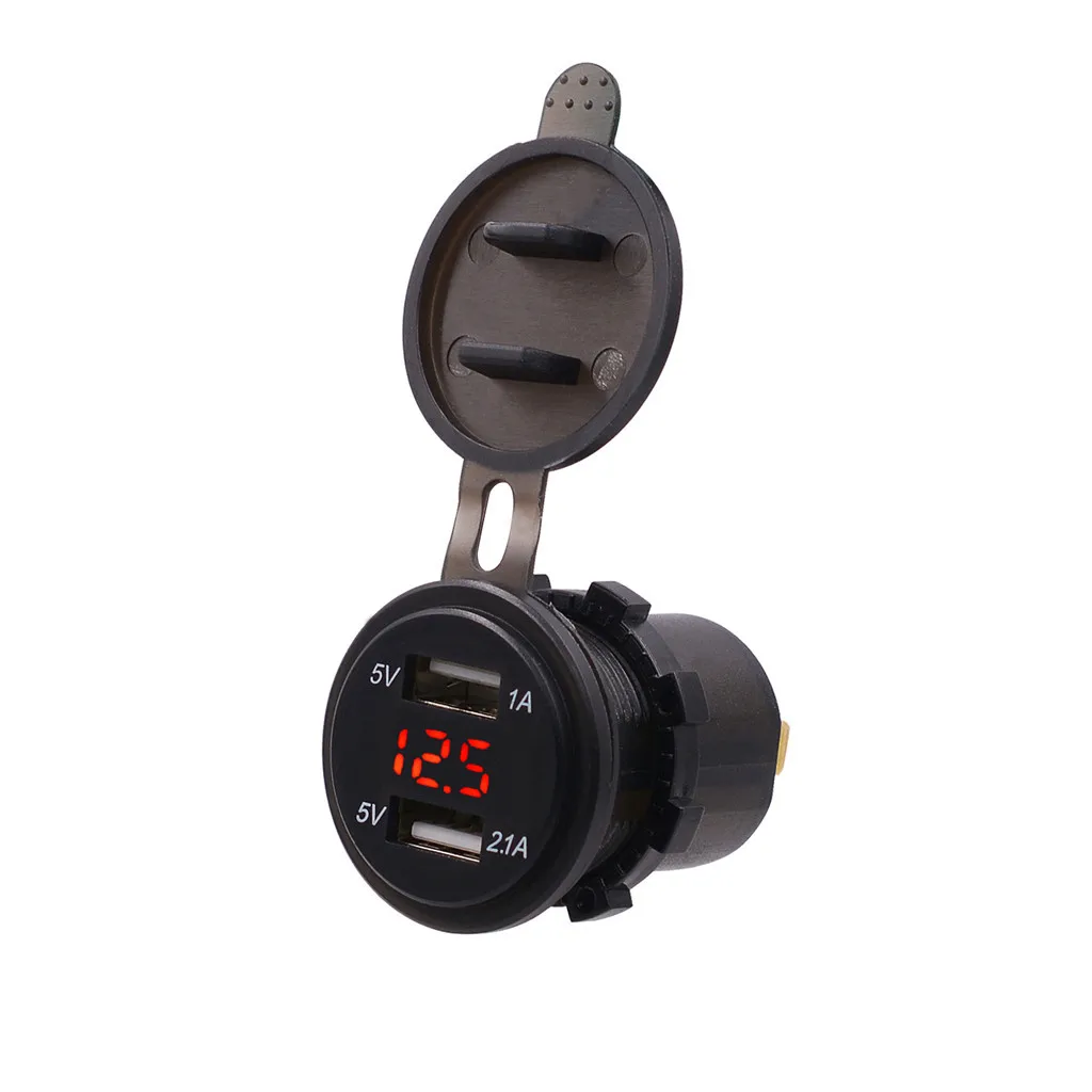 Red 3.1A Wupp устройство для автомобиля с двумя портами USB Зарядное устройство с автомобилем для отображения напряжения Зарядное устройство цифровой вольтметр быстрой зарядки 12V 3.1A/4.2A для мотоциклов# a801y30 - Название цвета: Red 3.1A