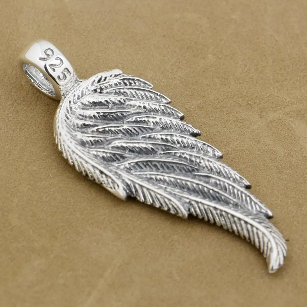Подвеска из серебра 925 пробы с птичьими крыльями и перьями LINSION 8A008|925 sterling silver
