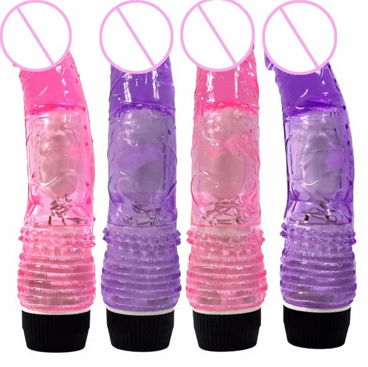 TPE Хрустальный пенис одиночный Стимулятор клитора вибратор секс игрушки для