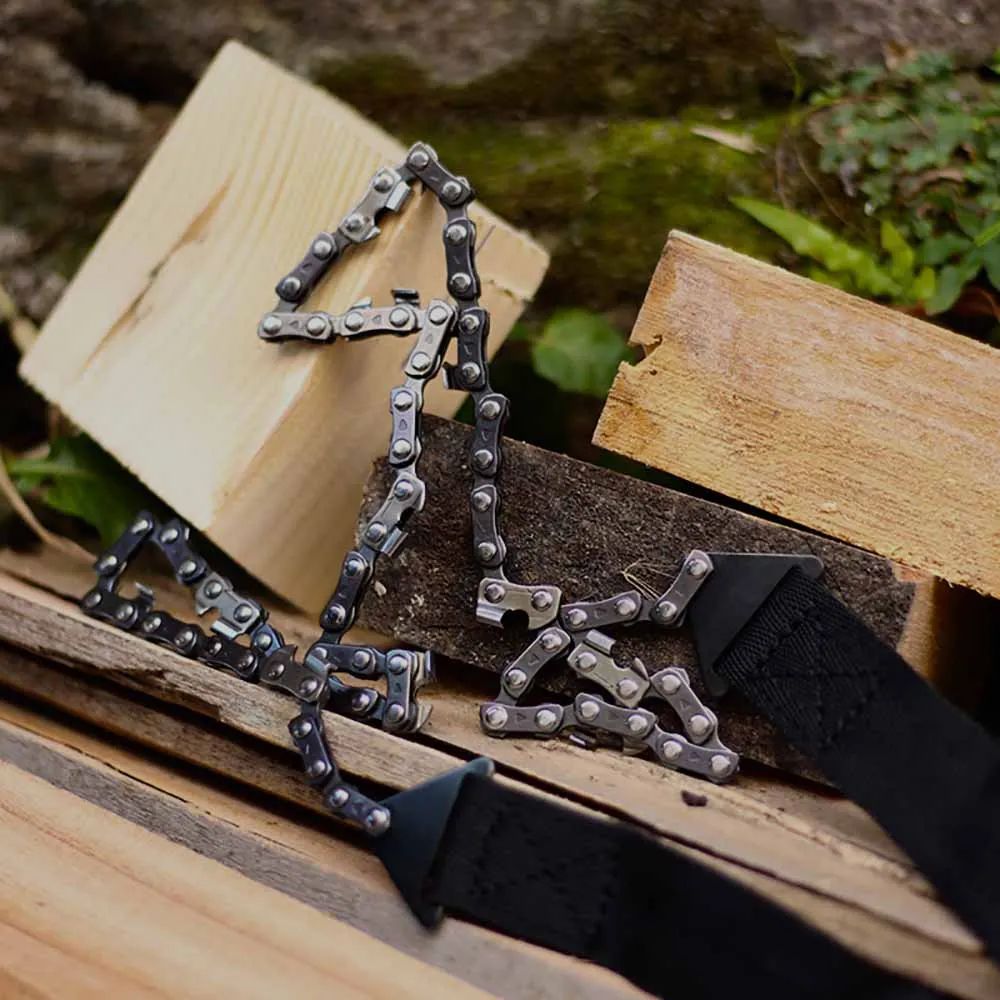 

Chain Saw Cutting Tool Wood Survival Emergency Chainsaw with Bag Manganese Steel Outdoor Camping Hiking Portable Hand Saw Chain