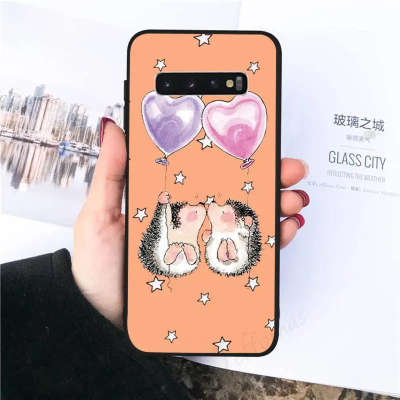 

Kawaii Hedgehog Heart Phone Case For Samsung galaxy S 8 9 10 20 21 30 A 30 50 51 70 note 10 plus Ultra 5g