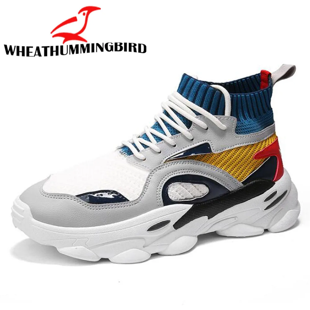 

Brand fashion Male casual Mesh Walking shoes sneakers outdoor Men breathable High top sneaker shoes A21-56Z