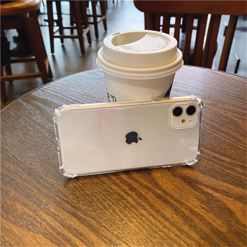 

Simple Transparent All Inclusive Phone Case For iPhone 13 Pro Max Clear Soft TPU Shockproof Back Cover Anti-fall Case