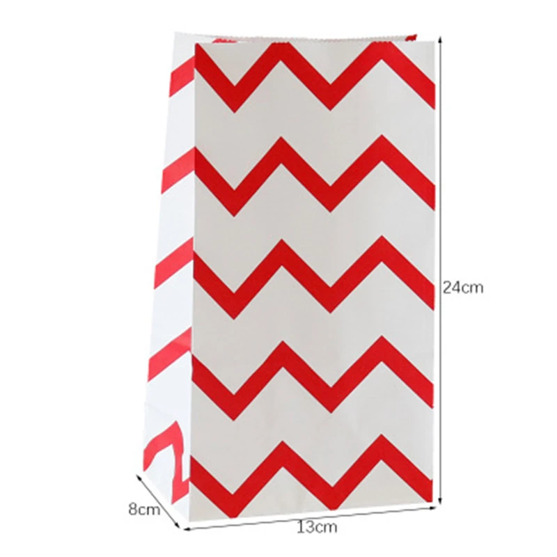 Новый бумажный пакет стоячие волнистые цветные бумажные пакеты 24x13x8 см