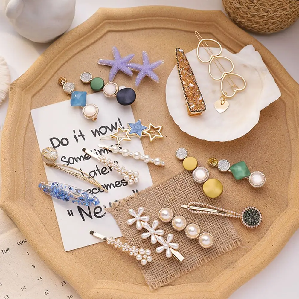 

Женские аксессуары для волос из ацетата с милыми жемчужинами, набор заколок для волос