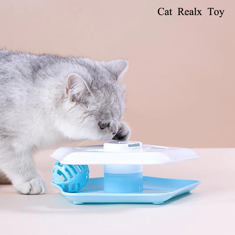 

Cat Toys Puzzle Box Fidget Toy Turbtable Interactive Cat Track Toys Pet Toy Tracker Durable Intelligent Creative Portable