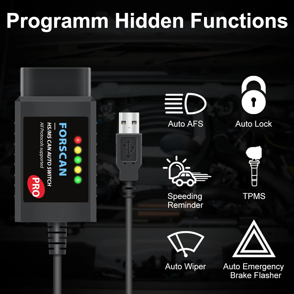 Автомобильный сканер Forscan Pro ELM327 диагностические инструменты HS MS CAN obd2 ELM 327 USB V1.5