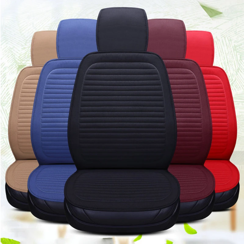 

Flax Car Seat Cover Breathable Plus Size Auto Seat Cushion Protector Front Rear Back Seat Pad Mat With Backrest fit Car Suv Van