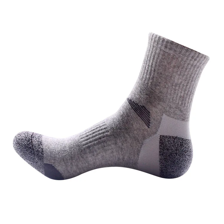 2pairs light gray 2 пары летних спортивных тепловых хлопчатобумажных кашемировых мужских носков унисекс, бесшовные носки для альпинизма, пешего туризма, катания на лыжах, европейские размеры 39-44, Meias - Цвет: 2pairs light gray