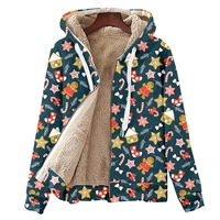 cjlm new fleece hoodie christmas snowflake gift winter outwear candy doll 3d printing loose oversized coat factory direct sale