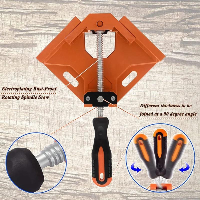 

2Pcs 90 Degree Right Angle Clamp Positioning Bracket, for Wooden Angle Clamp, for Photo Frame, Drawer Carpenter