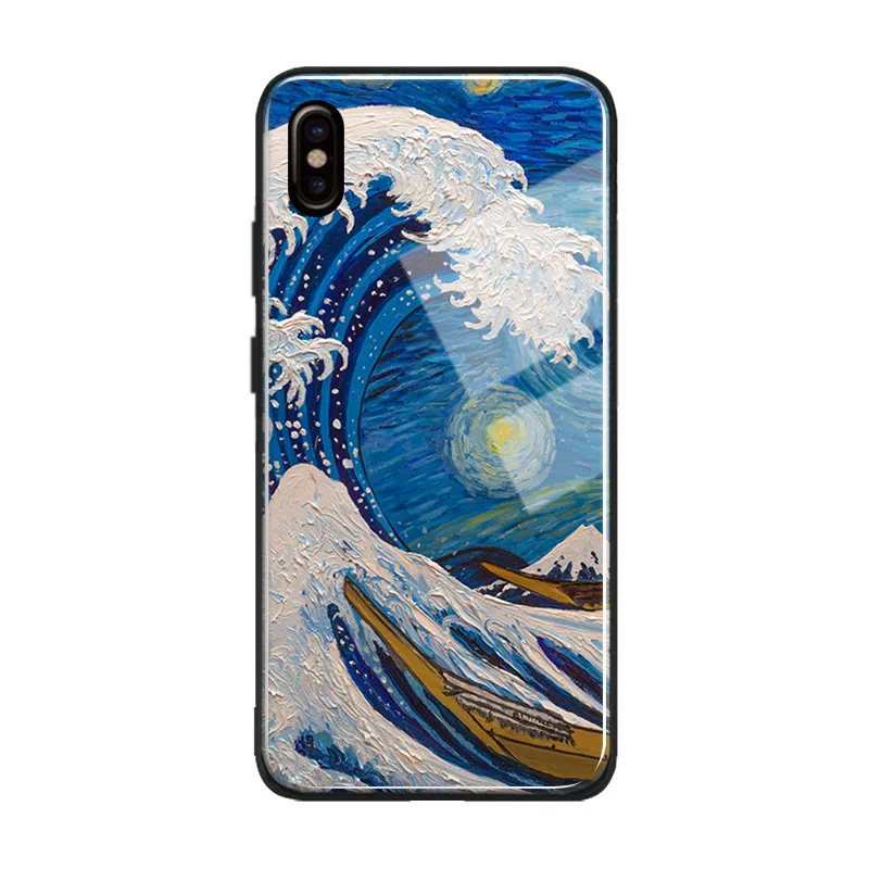 Ukiyo-e The Great Wave off Kanagawa мягкий силиконовый стеклянный чехол для телефона iPhone SE 6 6s 7 8