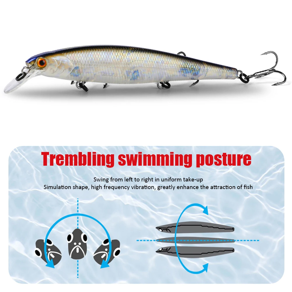 Плавающая рыболовная приманка с тройным крючком 9 7 см 8 г | Спорт и развлечения