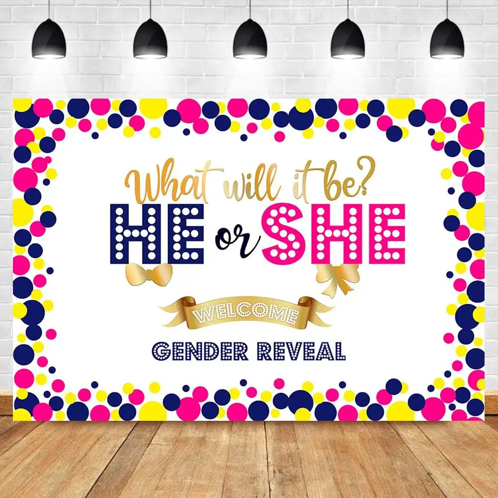 

Виниловый фон для фотосъемки с надписью «Happy He or She»