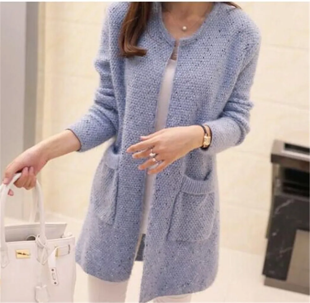 2020 Hot Women Spring Autumn Long Cardigan Sweater Coat Female Fashion Sleeve Crochet Girl Knitted Jacket Tops |