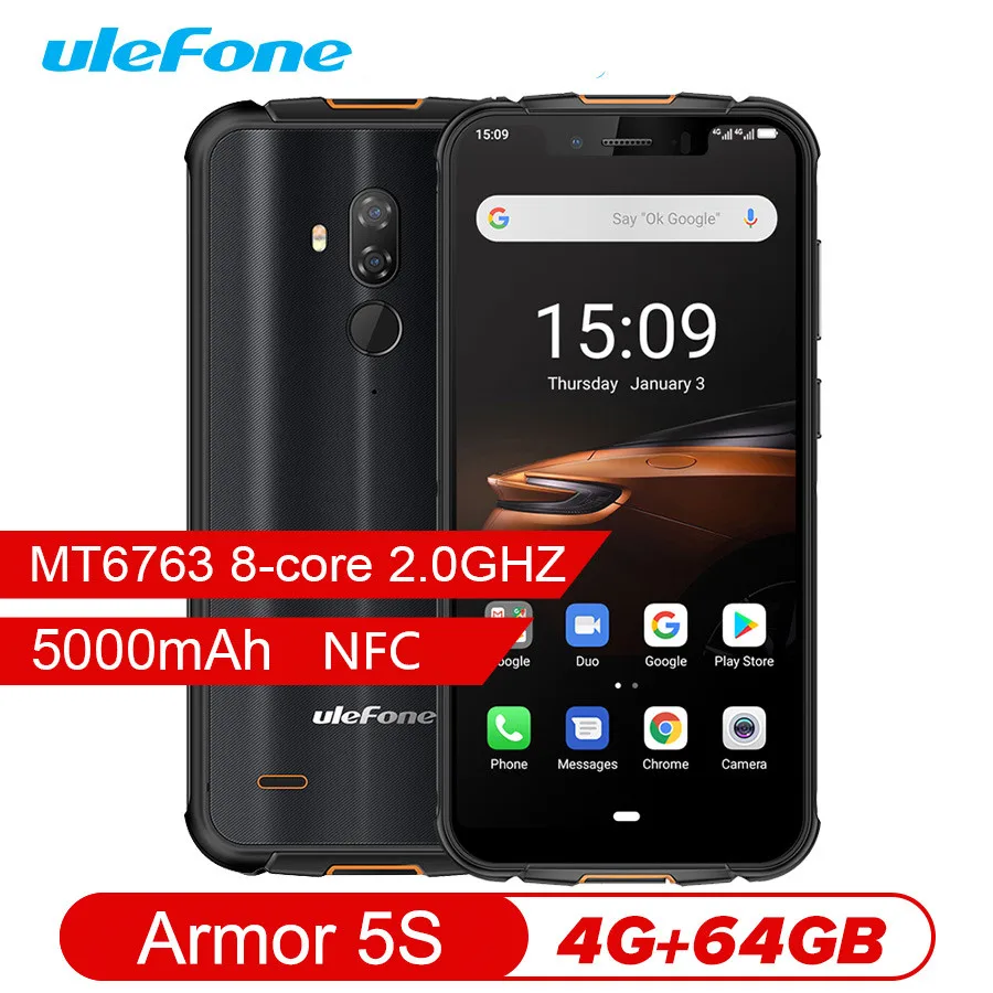 Ulefone Armor мобильный телефон с 5 дюймовым дисплеем восьмиядерным процессором MT6763