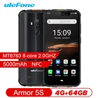 Ulefone Armor мобильный телефон с 5,5-дюймовым дисплеем, восьмиядерным процессором MT6763, ОЗУ 4 Гб, ПЗУ 64 ГБ, 5000 мАч, Android 9,0