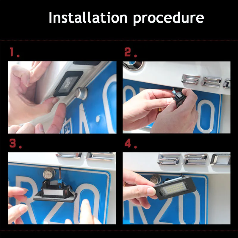 Светодиодсветодиодный лампы для номерного знака 24 светодиодный Ода 3528 SMD 6000K