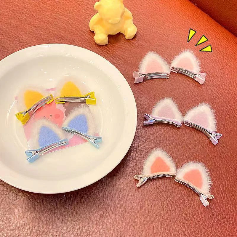 

Cute Hair Clip Plush Cat Ears Children Hairpins Girls Barrettes Hair Accessories Sweet Cartoon Bang Headwear Kids Headdress