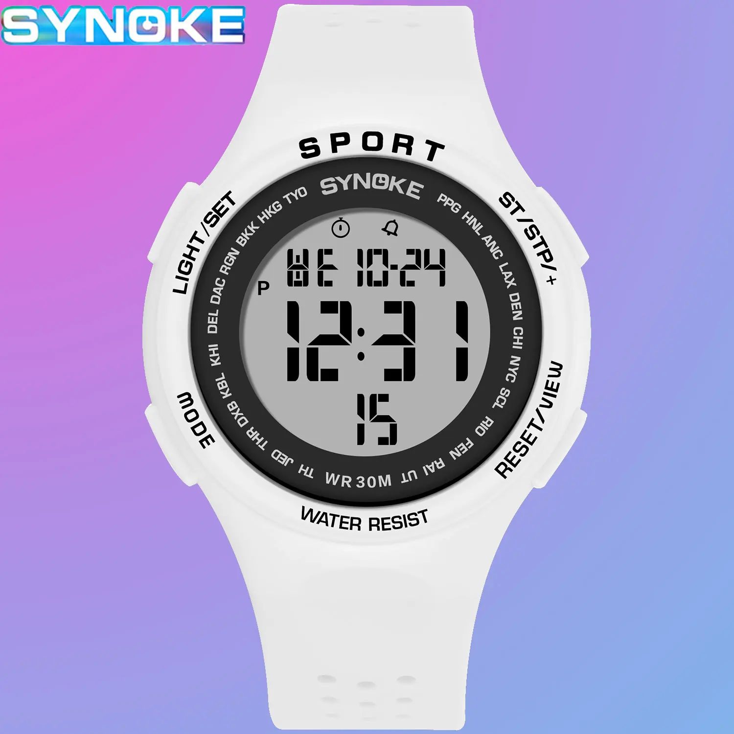 

SYNOKE Women Watches Sports Watch Ultralight Large Dial 30M Waterproof LED Students Electronic Watchwrist Relogio Masculino girl