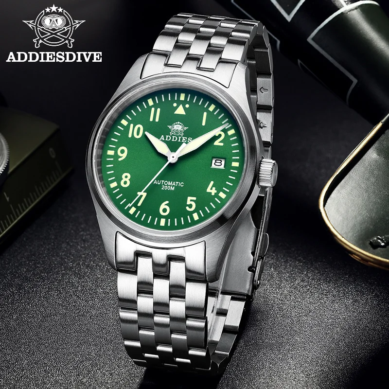

Addies Dive Men's watch 316L steel C3 Luminous coated sapphire crystal Watches 200M waterproof Automatic Mechanical Diving Watch
