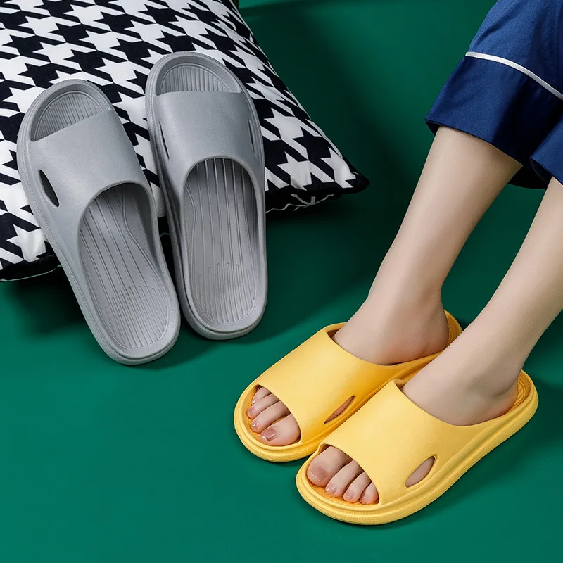 

New Slippers Unisex Slides Home Sandals Fashion Solid Color Slipper Leisure EVA Flat Shoes Bathroom Bathing Non-slip Flip Flops