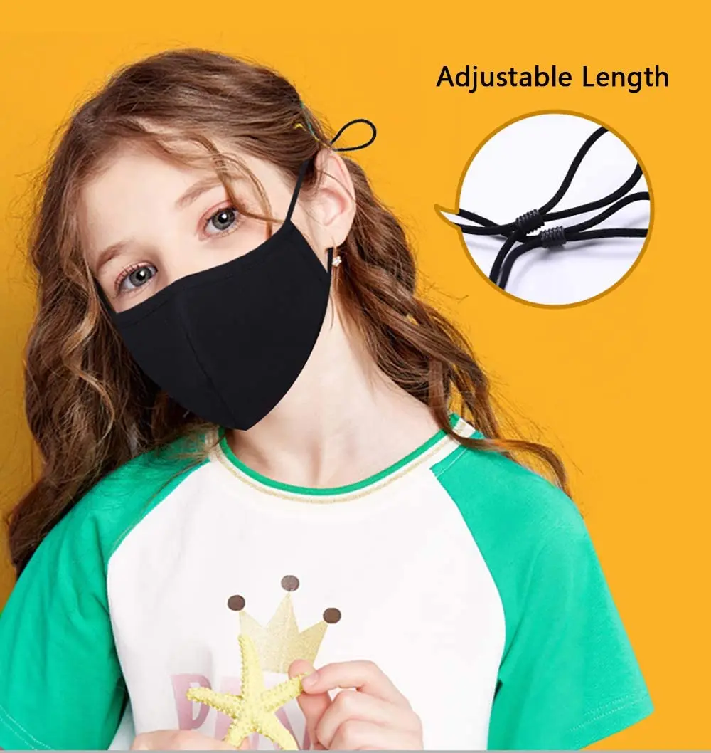 10 шт. хлопковая маска для лица взрослых и детей на открытом воздухе черная модная